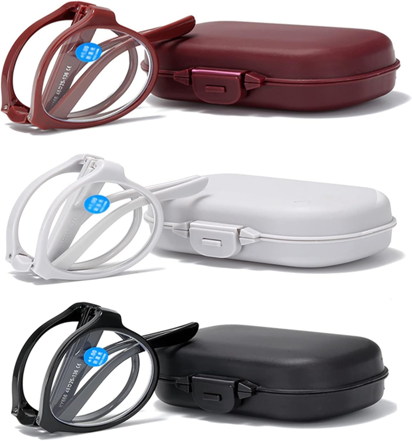 Mini lunettes pliantes – Cadre métal noir, format compact avec boîte