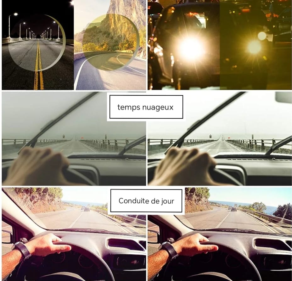 Lunettes de Vision Nocturne Anti-Reflets pour Conduite et Outdoor