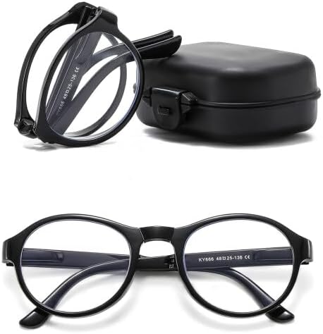 Mini lunettes pliantes – Cadre métal noir, format compact avec boîte