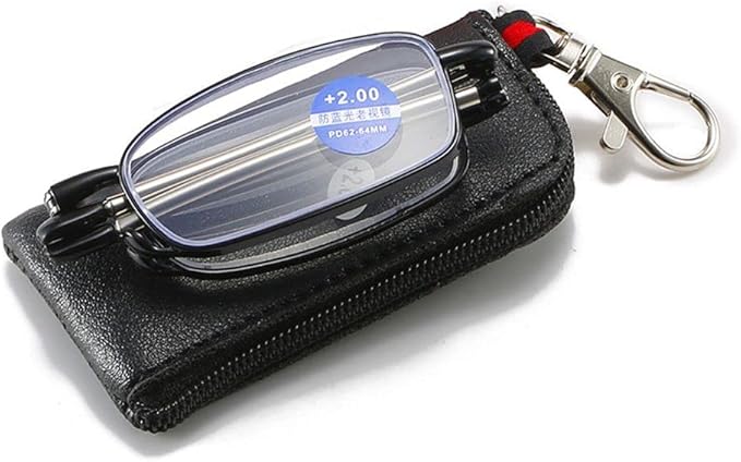 Lunettes pliantes avec étui zippé – Anti-lumière bleue, cadre métal