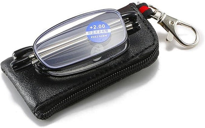 Lunettes pliantes avec étui zippé – Anti-lumière bleue, cadre métal