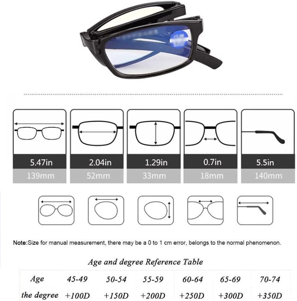 Lunettes pliantes TR90 – Anti-lumière bleue, unisexes (+1.0 à +4.0)