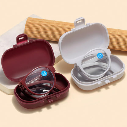 Mini lunettes pliantes – Cadre métal noir, format compact avec boîte