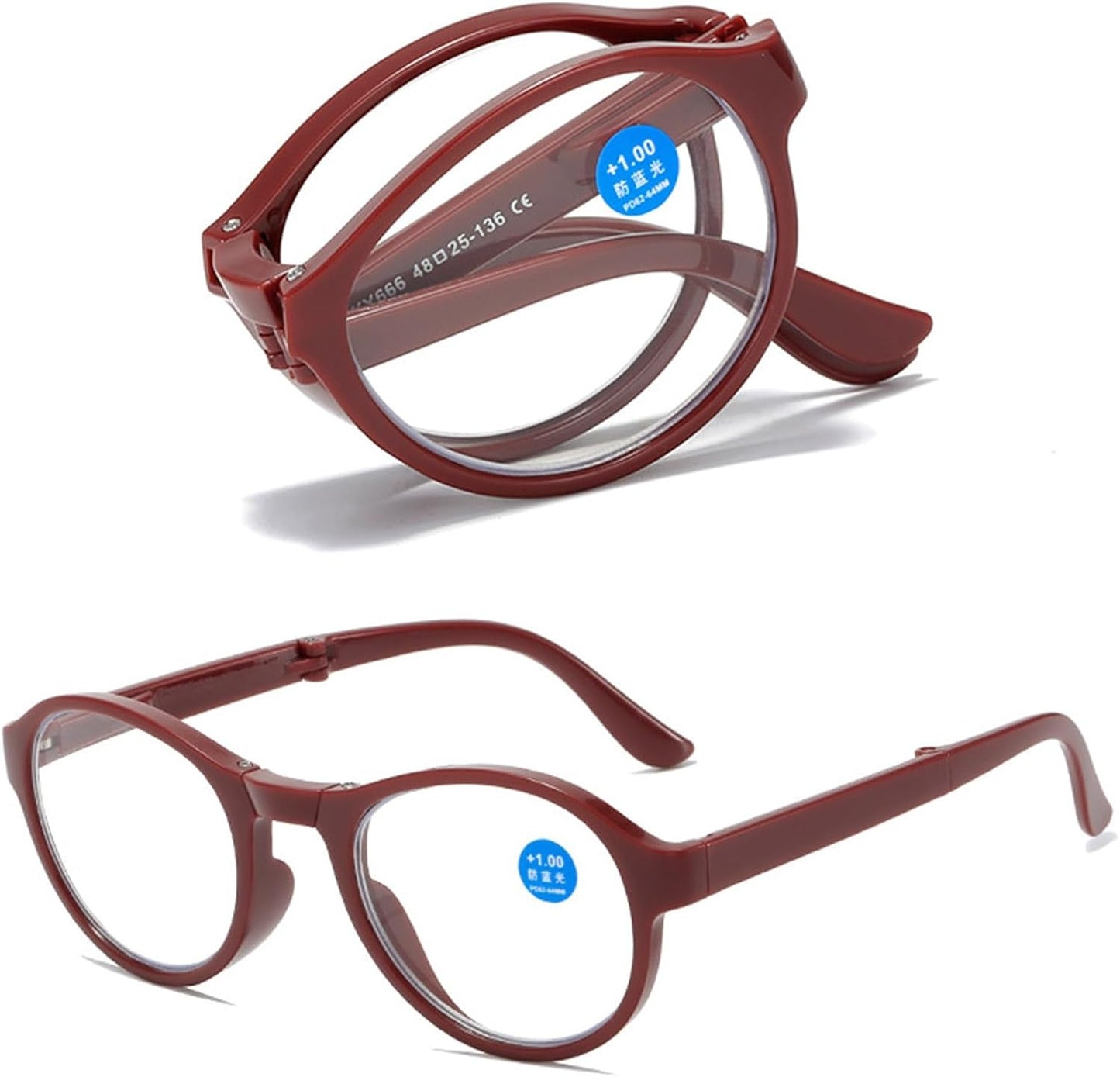 Mini lunettes pliantes – Cadre métal noir, format compact avec boîte