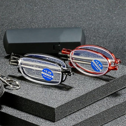 Lunettes pliantes avec étui zippé – Anti-lumière bleue, cadre métal