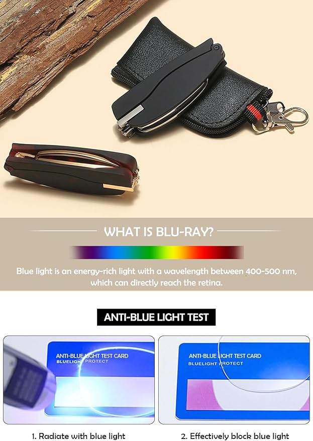 Lunettes rotatives 360° – Anti-lumière bleue, confortables et portables