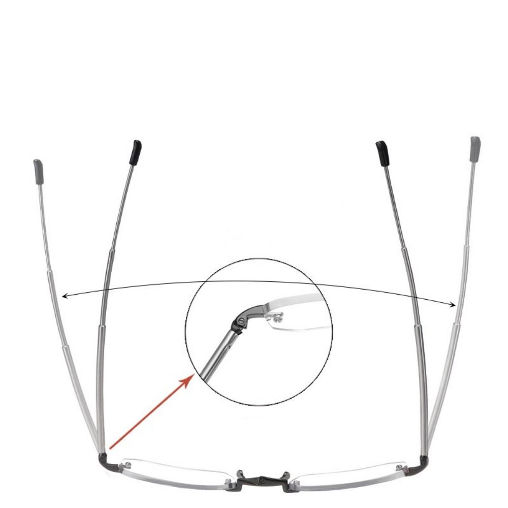 Mini lunettes de lecture pliantes sans cadre avec étui – Design portable et élégant pour hommes et femmes