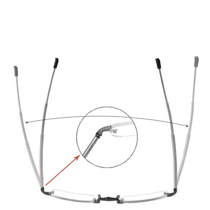 Mini lunettes de lecture pliantes sans cadre avec étui – Design portable et élégant pour hommes et femmes