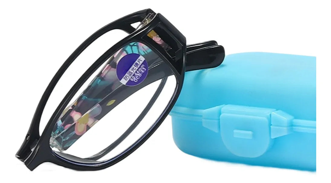 Lunettes de lecture pliantes unisexes – Anti-lumière bleue, avec étui