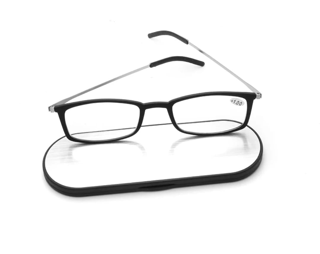 Lunettes de lecture unisexes confortables à monture en silicone et branches en métal, ultra-légères et économiques.