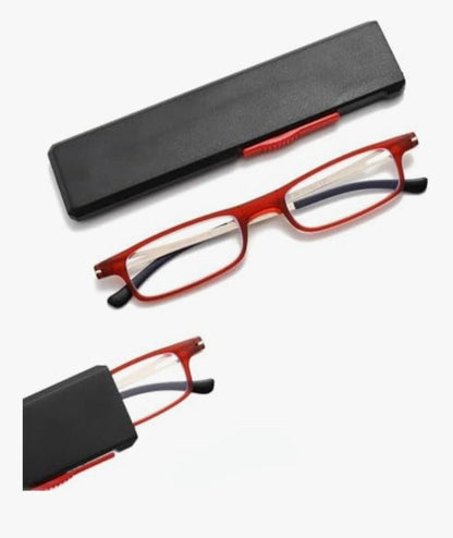 Lunettes de lecture pliantes ultra minces pour femmes et hommes lecteurs compacts TR90 bloquant la lumière bleue avec étui plat mince portable