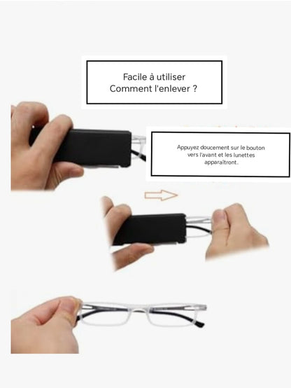 Lunettes de lecture pliantes ultra minces pour femmes et hommes lecteurs compacts TR90 bloquant la lumière bleue avec étui plat mince portable