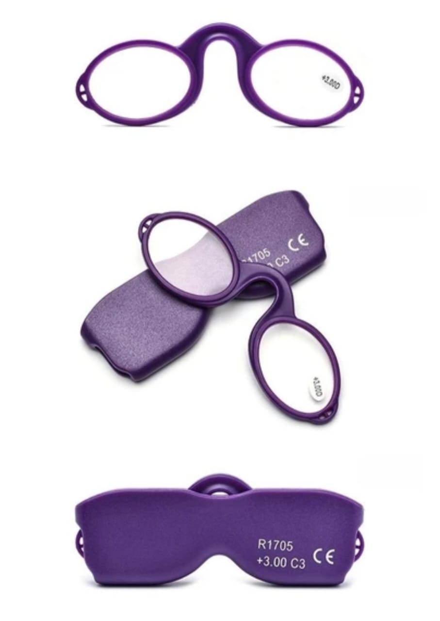 Lunettes de lecture pour presbytes +3,5 MINI, style carte, avec cordon autour du cou et pince-nez