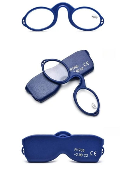 Lunettes de lecture pour presbytes +3,5 MINI, style carte, avec cordon autour du cou et pince-nez