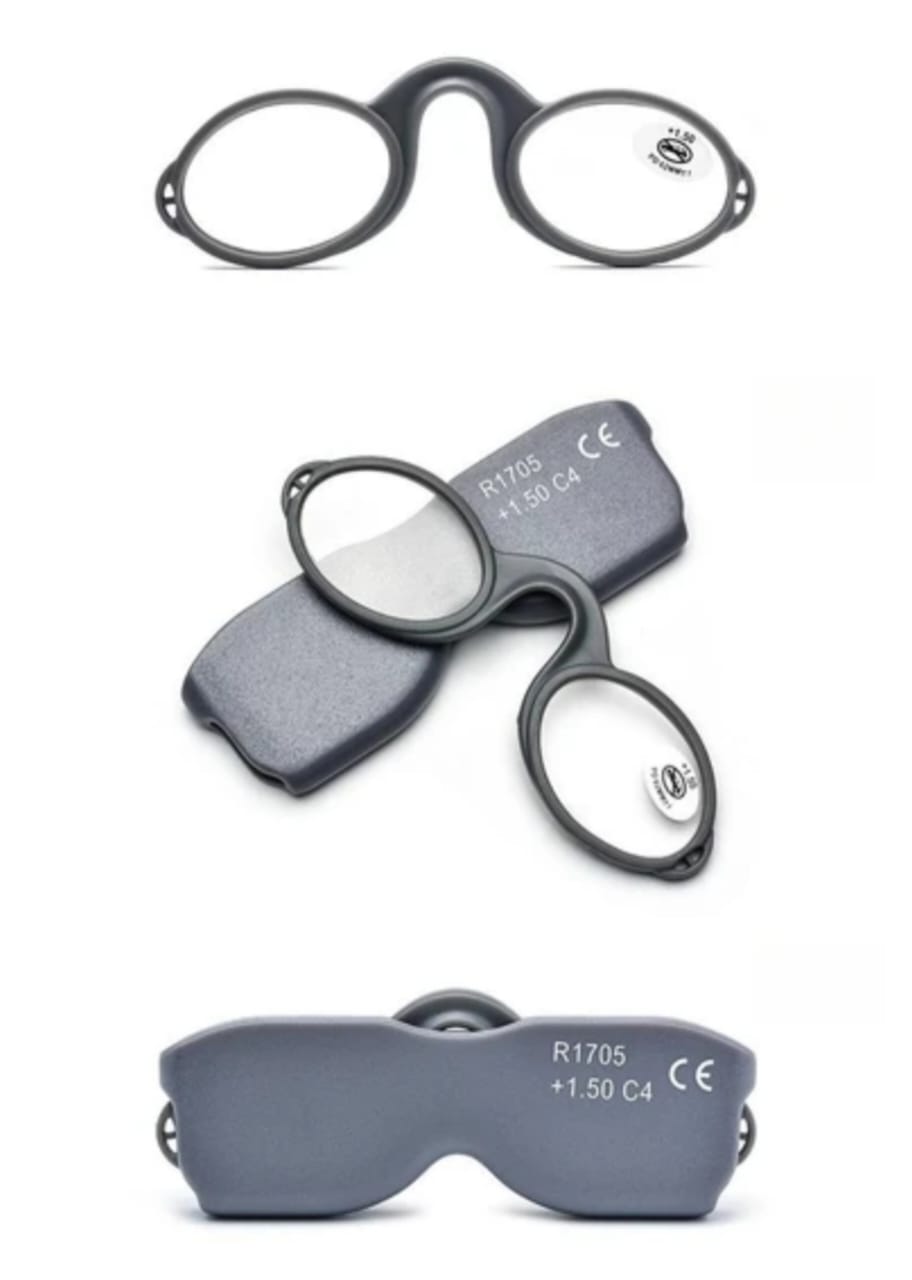 Lunettes de lecture pour presbytes +3,5 MINI, style carte, avec cordon autour du cou et pince-nez