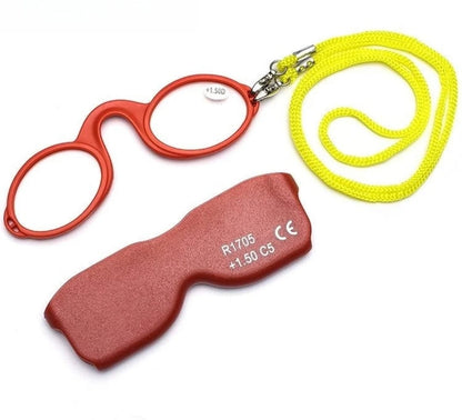 Lunettes de lecture pour presbytes +3,5 MINI, style carte, avec cordon autour du cou et pince-nez