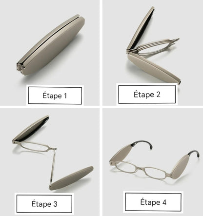 Lunettes de lecture pliable pour femmes et hommes, mode portable, lunettes de presbytie pliables unisexes avec loupe