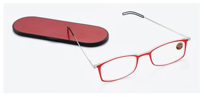 Lunettes de lecture unisexes confortables à monture en silicone et branches en métal, ultra-légères et économiques.