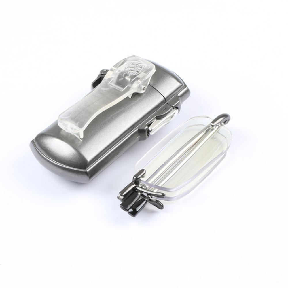 Mini lunettes de lecture pliantes sans cadre avec étui – Design portable et élégant pour hommes et femmes