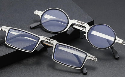 Lunettes pliantes unisexes – Anti-lumière bleue, monture métal, avec étui
