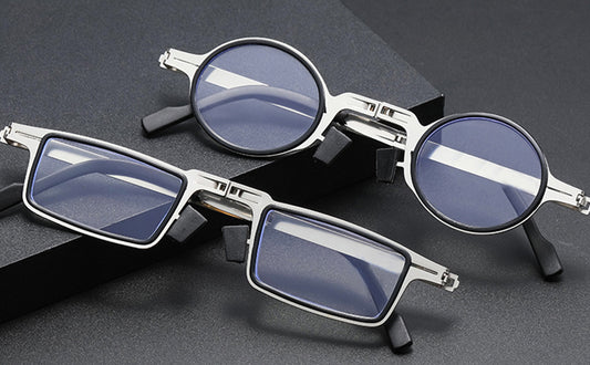 Lunettes pliantes unisexes – Anti-lumière bleue, monture métal, avec étui