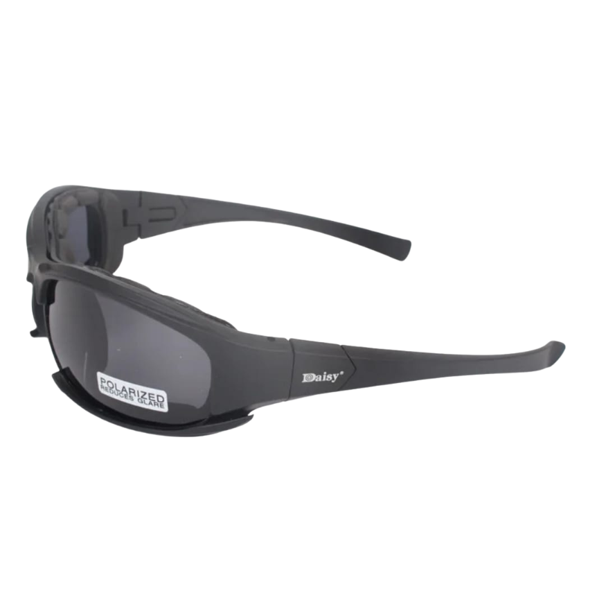 Lunettes de tir et de randonnée pour homme, modèle Daisy Tactical, polarisées, avec 4 verres et boîte d'origine.