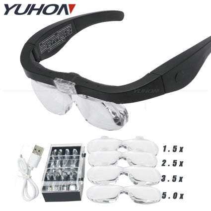 Loupe LED Rechargeable 1,5-5X pour Lecture et Réparation Horlogère