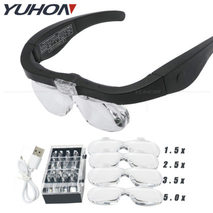 Loupe LED Rechargeable 1,5-5X pour Lecture et Réparation Horlogère
