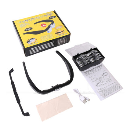 Loupe LED Rechargeable 1,5-5X pour Lecture et Réparation Horlogère